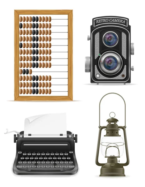 Objects old retro vintage icon stock vector illustration — Stock Vector