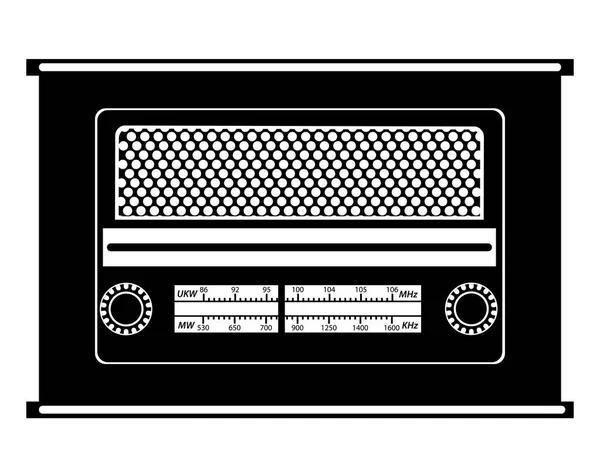 Radio oude retro vintage pictogram voorraad vectorillustratie zwart uit — Stockvector