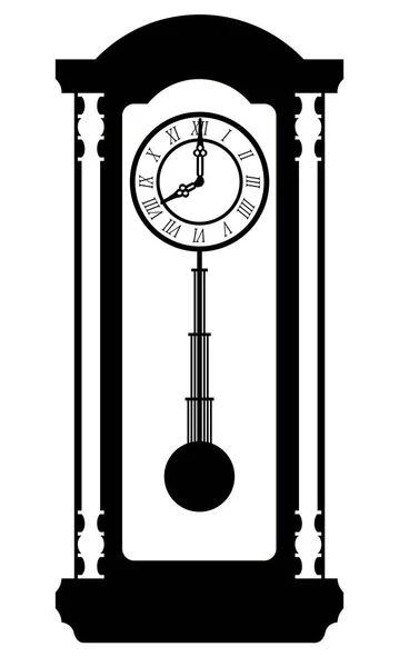 Uhr alte Retro-Vintage-Ikone Aktienvektor Abbildung schwarz aus — Stockvektor