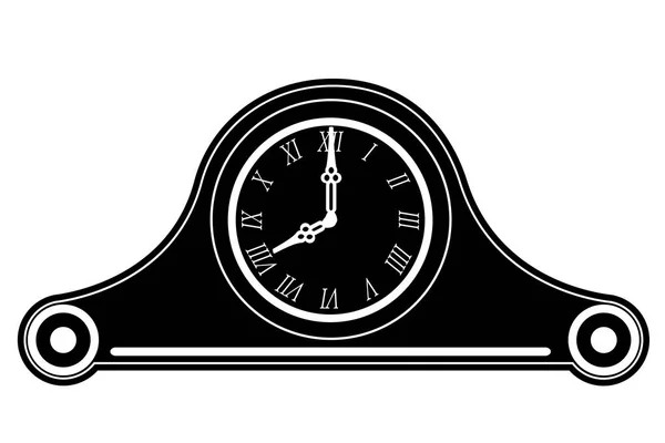 Clock old retro vintage icon stock vector illustration black out — Stock Vector