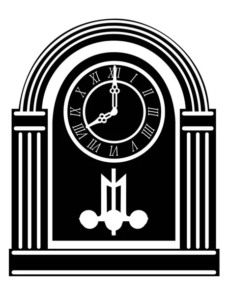 Clock old retro vintage icon stock vector illustration black out — Stock Vector