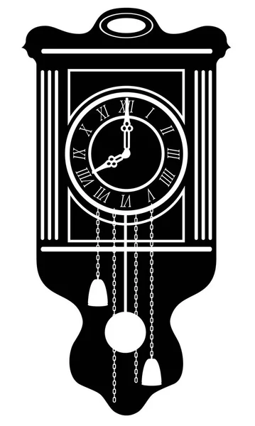 Clock old retro vintage icon stock vector illustration black out — Stock Vector