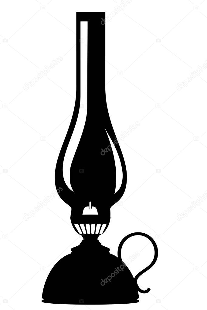 kerosene lamp old retro vintage icon stock vector illustration