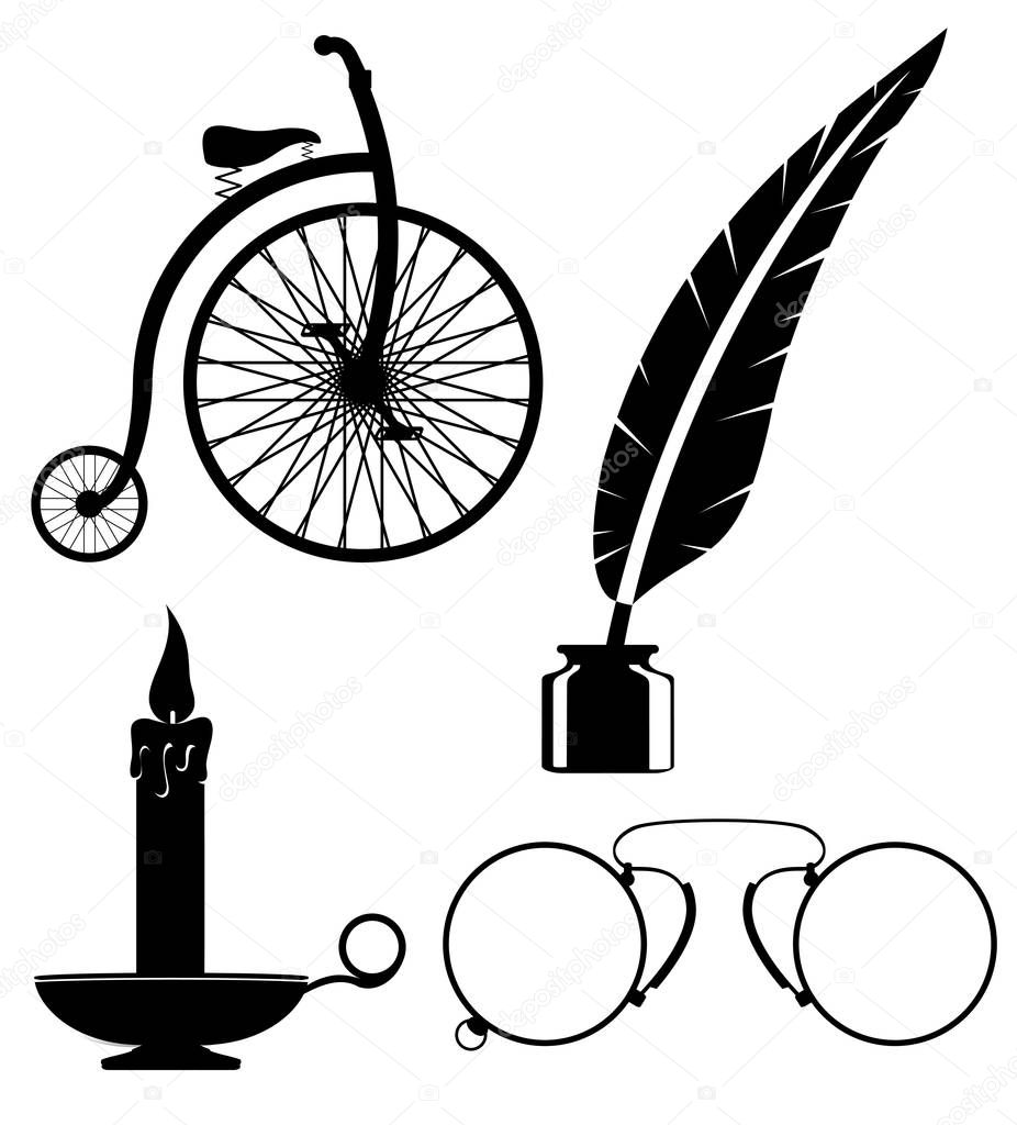 objects old retro vintage icon stock vector illustration