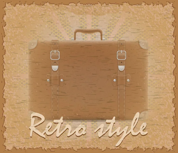 Retro stijl poster oude koffer vectorillustratie — Stockvector