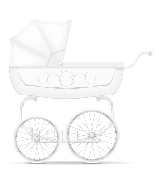 Retro baby carriage stock vector illustration — Stock Vector