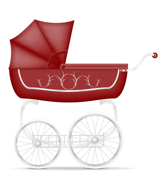 Retro baby carriage stock vector illustration — Stock Vector