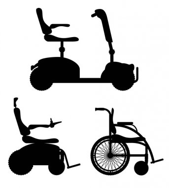 wheelchair for disabled people black outline silhouette stock ve clipart