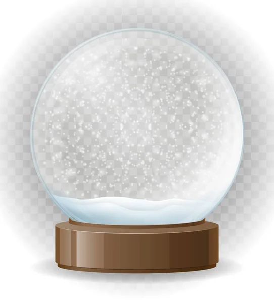 Snow globe transparent vektorillustration — Stock vektor