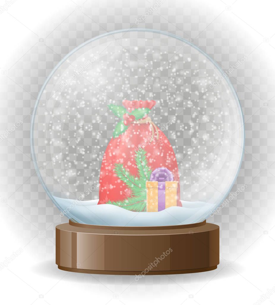 snow globe transparent vector illustration