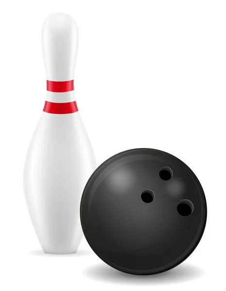 Bowling ball dan gambar vektor pin - Stok Vektor