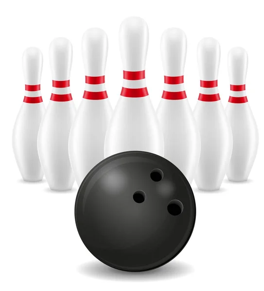 Bowlingové koule a pin vektorové ilustrace — Stockový vektor