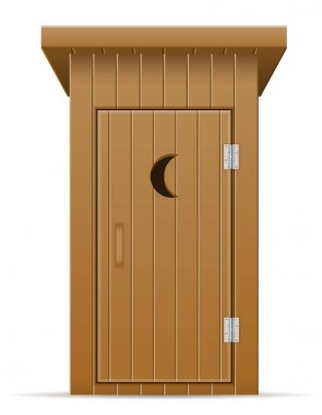 ahşap açık tuvalet vektör çizim