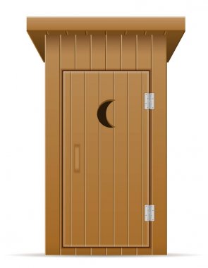 wooden outdoor toilet vector illustration clipart