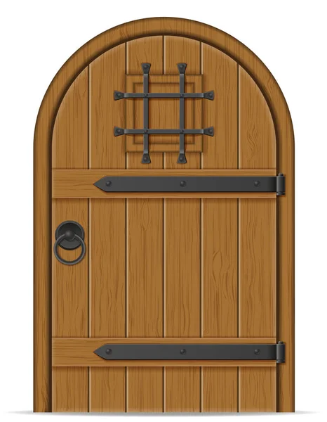 Ilustração de madeira velha do vetor da porta — Vetor de Stock