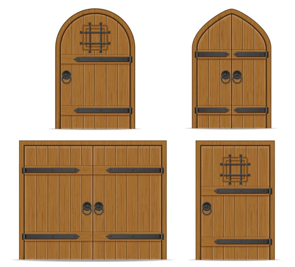 Old wooden door vector illustration — Stock Vector