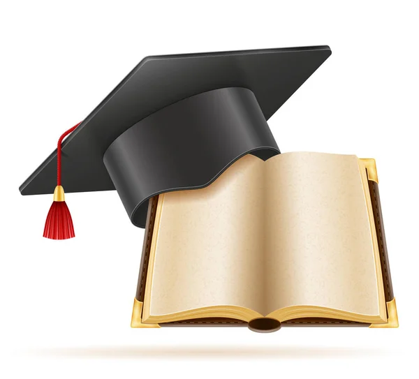 Akademisk examen mortarboard keps vektorillustration — Stock vektor