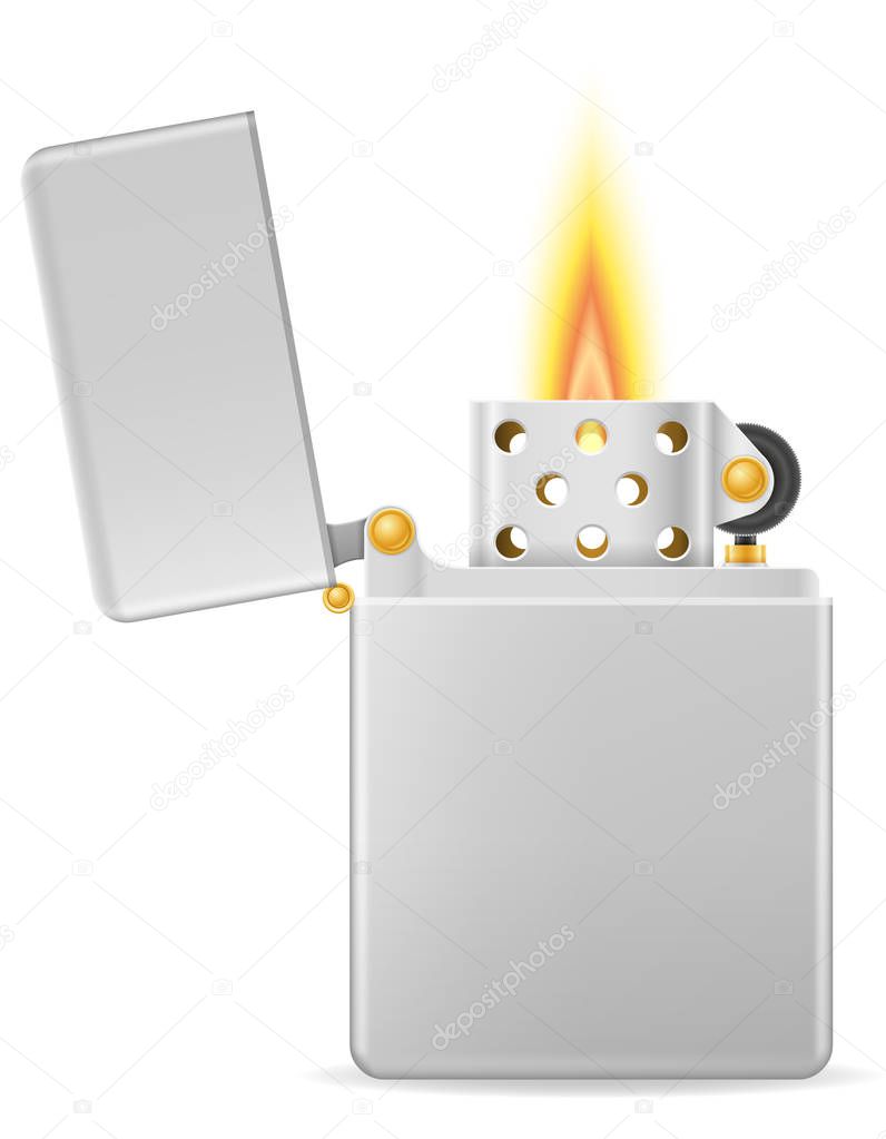 metal gasoline lighter vector illustration