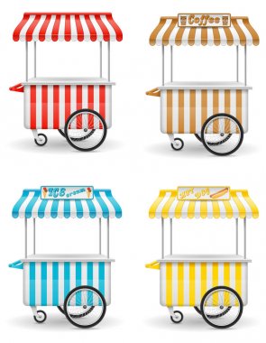 sokak gıda sepeti vektör çizim