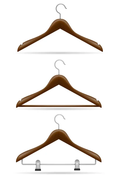 Houten kleding hanger vectorillustratie — Stockvector