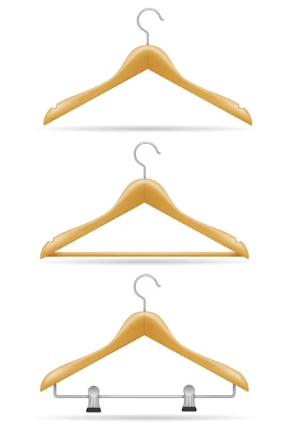 Wooden clothes hanger vector illustration — Stock Vector