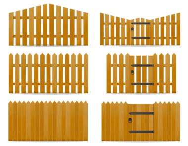 wooden fence vector illustration clipart