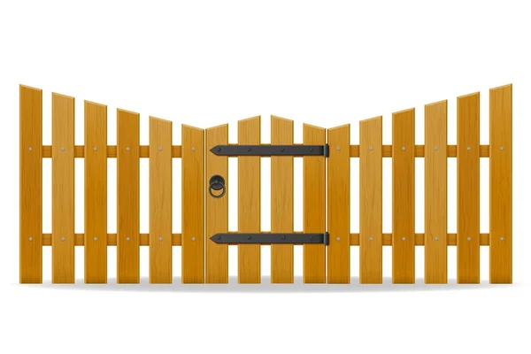 Wooden fence with wicket door vector illustration — Stock Vector