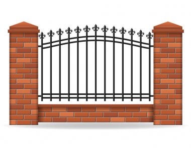 tuğla çit vektör çizim