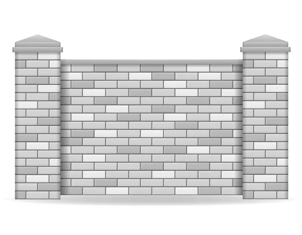 Brick fence vector illustration — Stock Vector