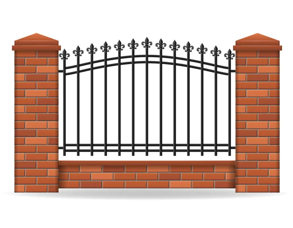 Brick fence vector illustration — Stock Vector