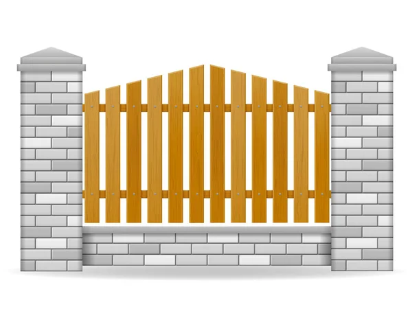 Brick fence vector illustration — Stock Vector