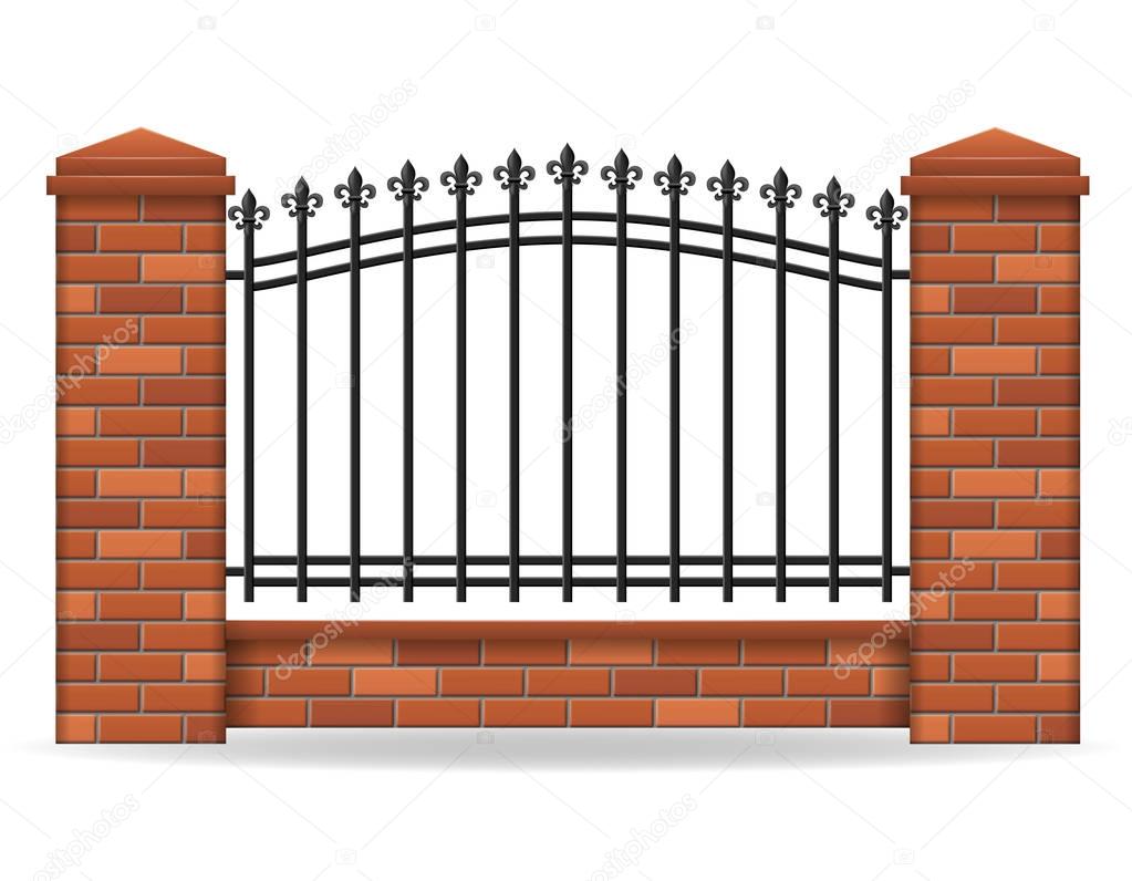 brick fence vector illustration