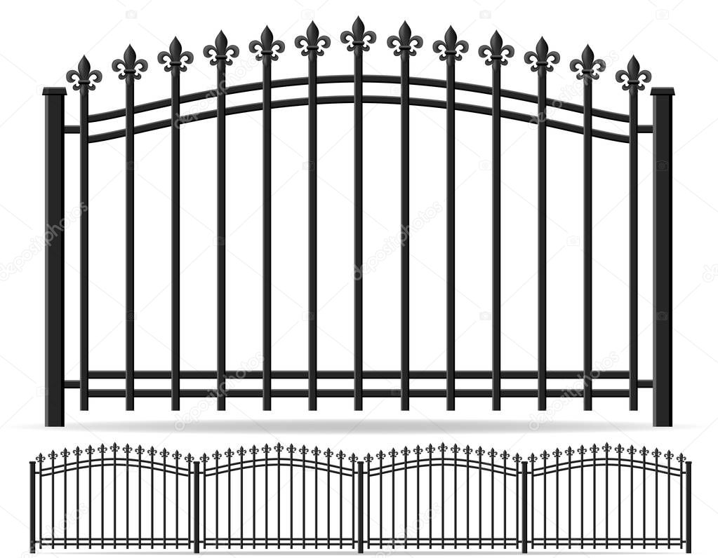 iron forged fence vector illustration