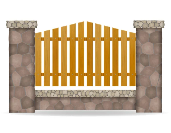 Stone fence vector illustration — Stock Vector