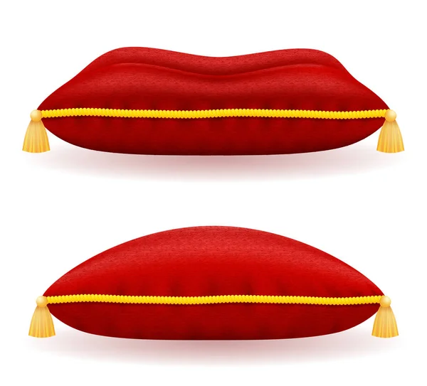 Illustration vectorielle d'oreiller en velours rouge — Image vectorielle