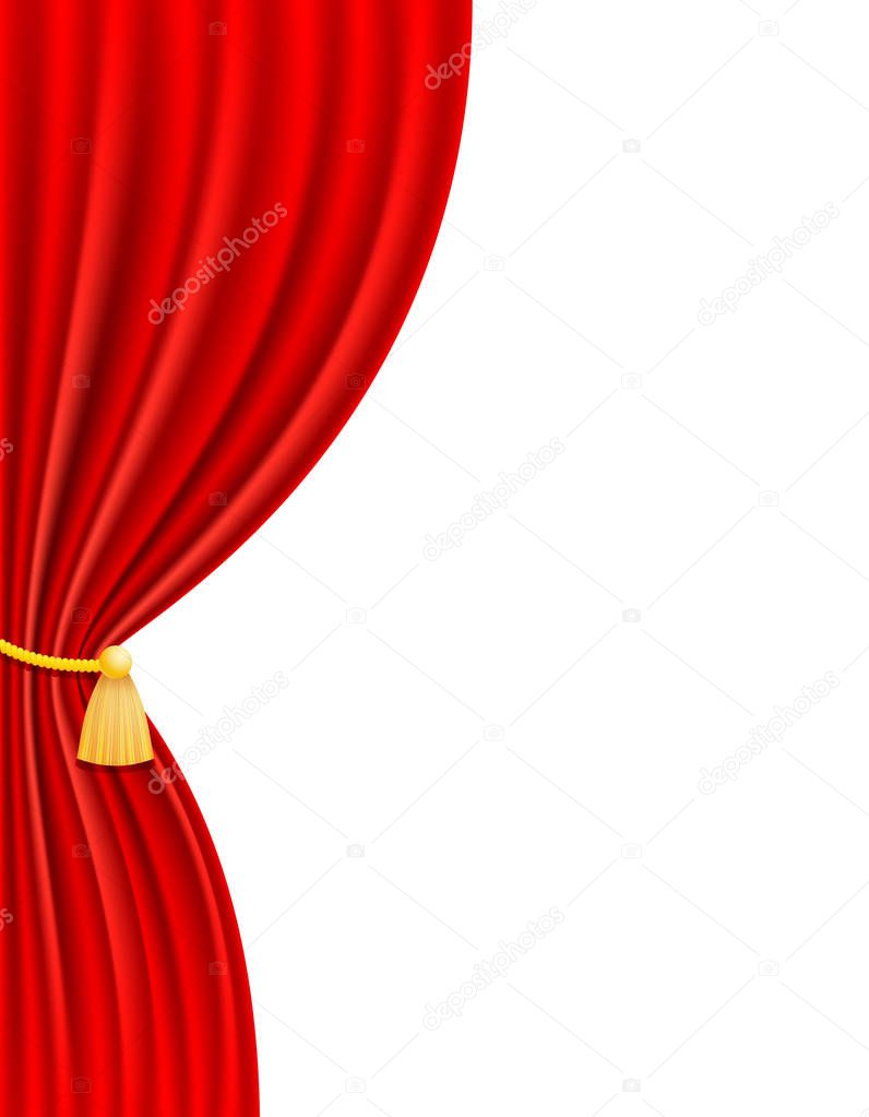 red theatrical curtain vector illustration