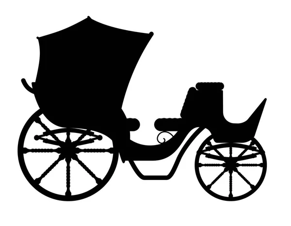 Vagn för transport av personer svart kontur siluett v — Stock vektor