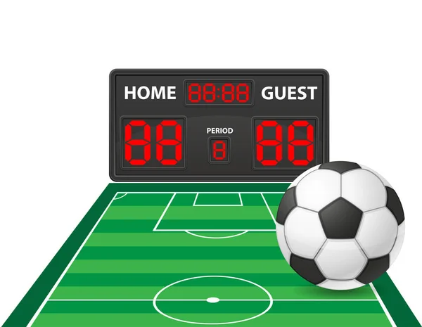 Futebol futebol esportes digital scoreboard vetor ilustração — Vetor de Stock