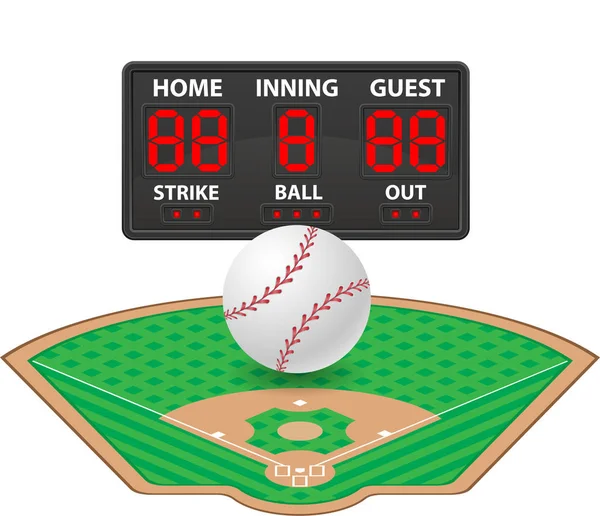 Baseball sports digital scoreboard vector illustration — Stock Vector