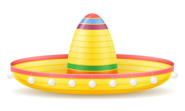 Sombrero nationale Mexicaanse hoofdtooi vectorillustratie — Stockvector