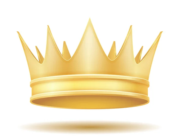 Rei real coroa dourada vetor ilustração — Vetor de Stock