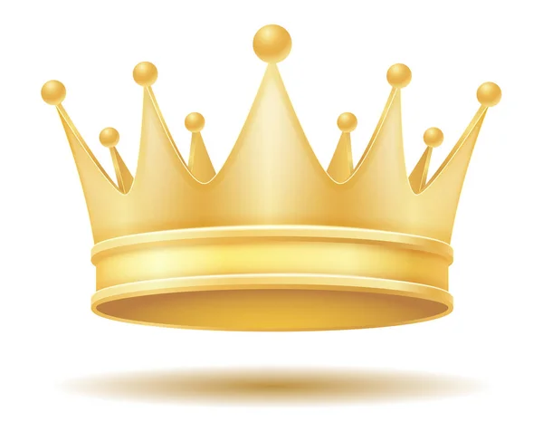 Rei real coroa dourada vetor ilustração —  Vetores de Stock