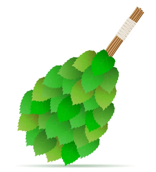 Broom made of birch branches for a bath or sauna vector illustra — ストックベクタ