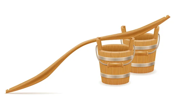 木桶和带木质部的枷锁复古复古 — 图库矢量图片