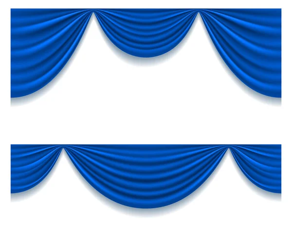 Niebieski teatralna kurtyna dla projektu wektor ilustracji — Wektor stockowy