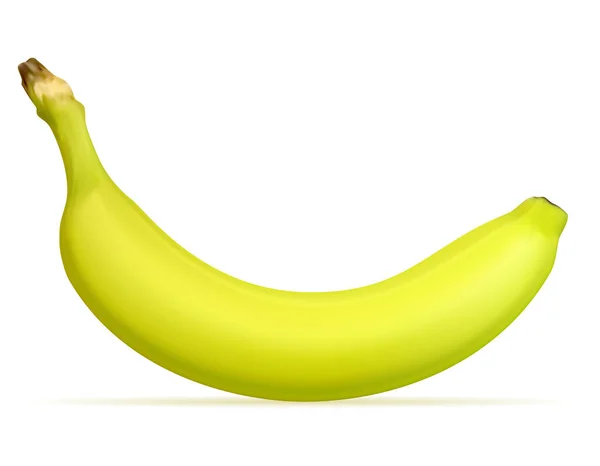 Banane jaune mûr et une illustration vectorielle verte — Image vectorielle