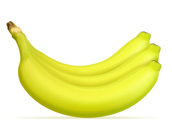 Banane jaune mûr et une illustration vectorielle verte — Image vectorielle