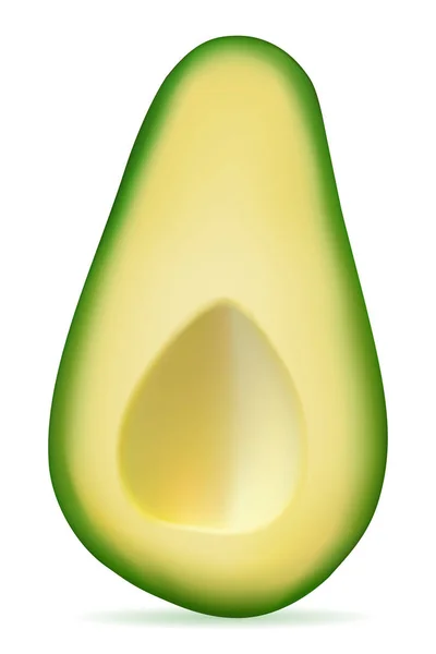 Green avocado fresh ripe fruit vector illustration — Stock Vector