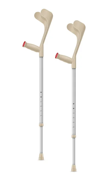 Medical telescopic stick crutches vector illustration — Stock Vector