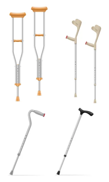 Medical telescopic stick crutches vector illustration — 图库矢量图片